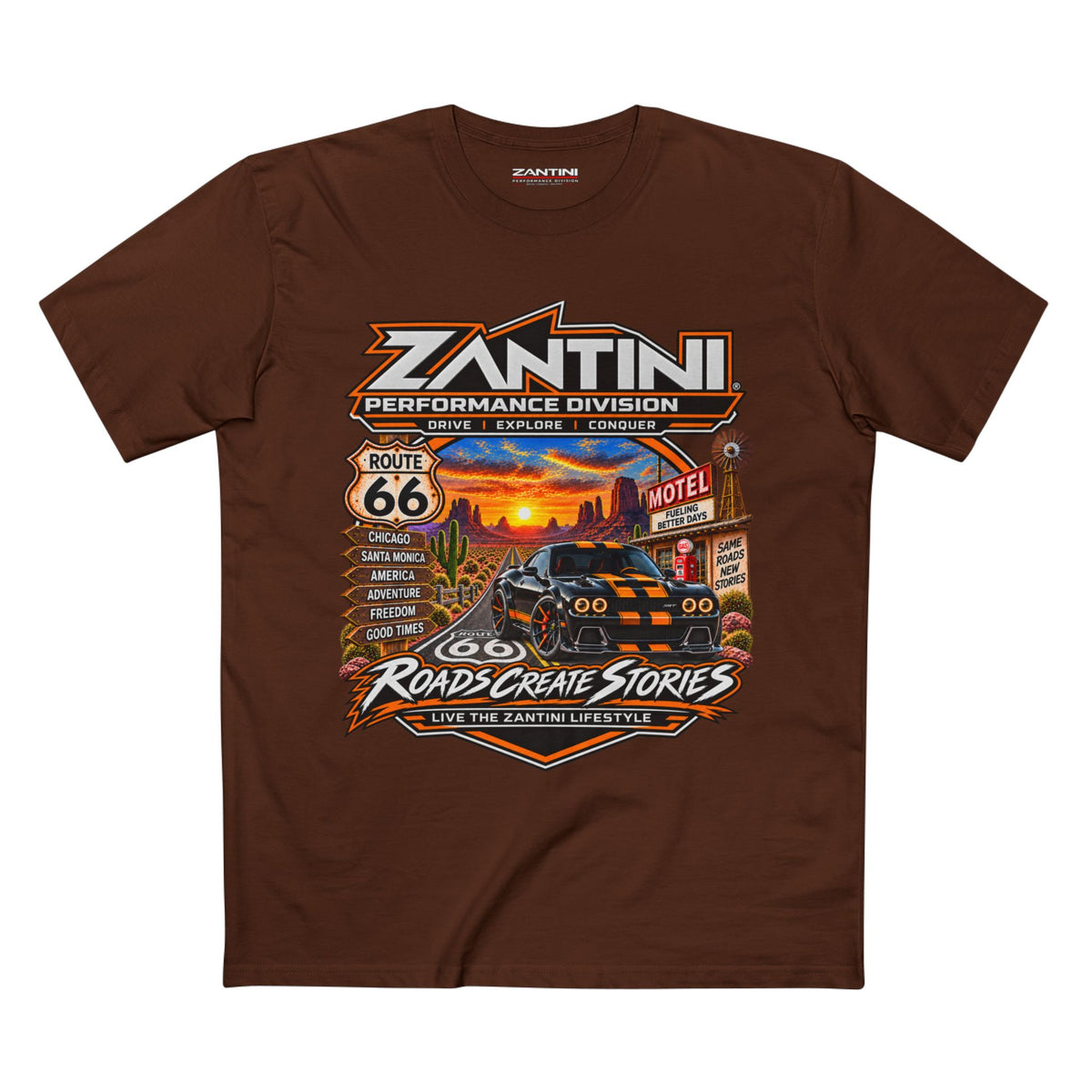 ZANTINI Route 66 Roads Create Stories Premium T-Shirt