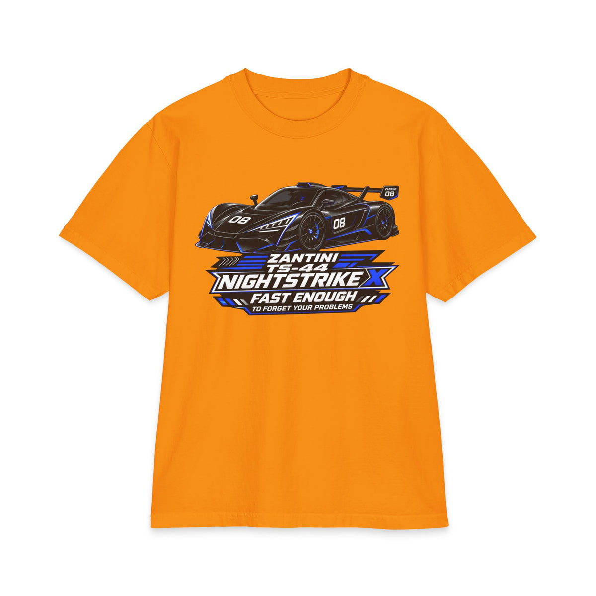 ZANTINI TS-44 NIGHTSTRIKE X T-Shirt | Black Hypercar Racing Graphic Tee