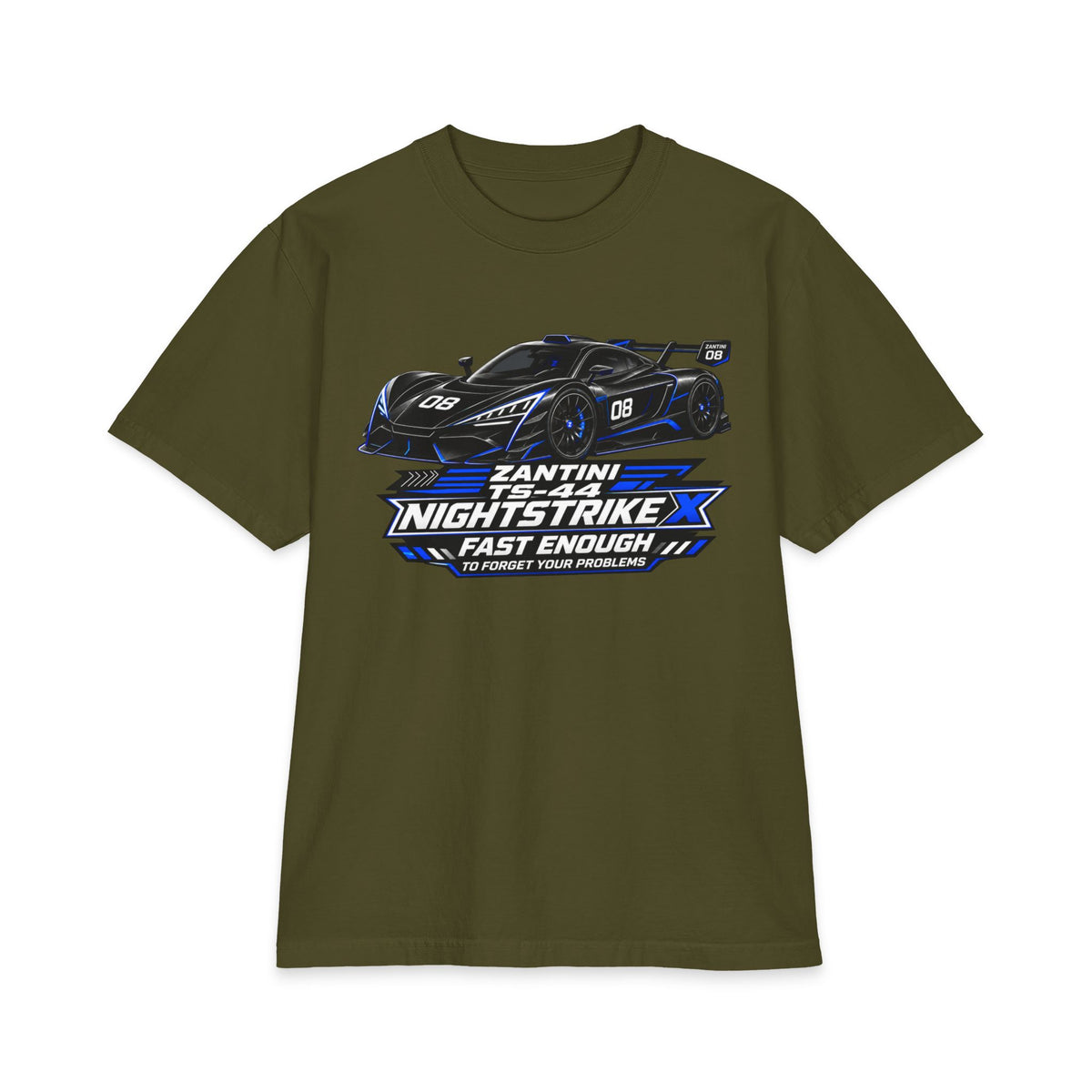 ZANTINI TS-44 NIGHTSTRIKE X T-Shirt | Black Hypercar Racing Graphic Tee