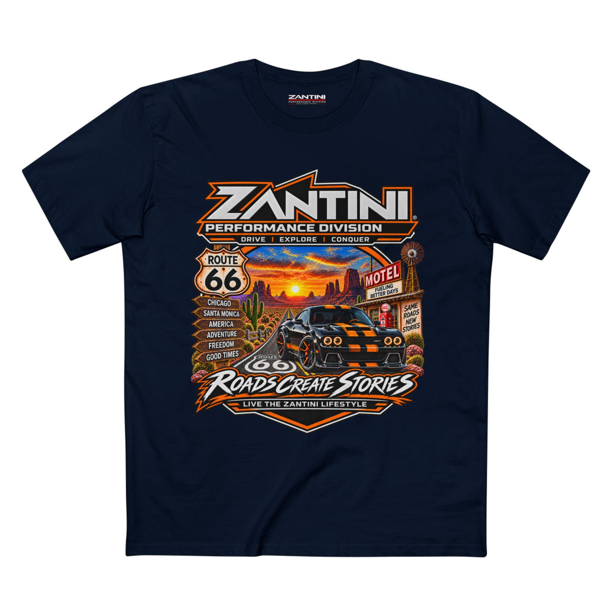 ZANTINI Route 66 Roads Create Stories Premium T-Shirt