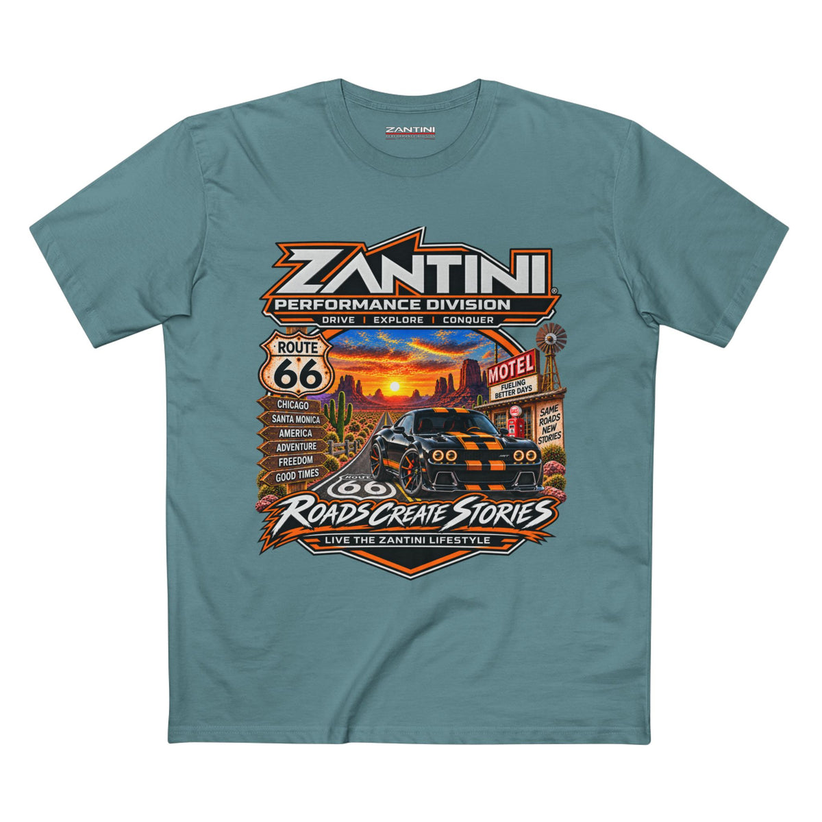 ZANTINI Route 66 Roads Create Stories Premium T-Shirt