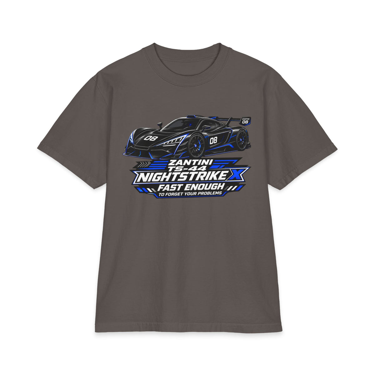 ZANTINI TS-44 NIGHTSTRIKE X T-Shirt | Black Hypercar Racing Graphic Tee