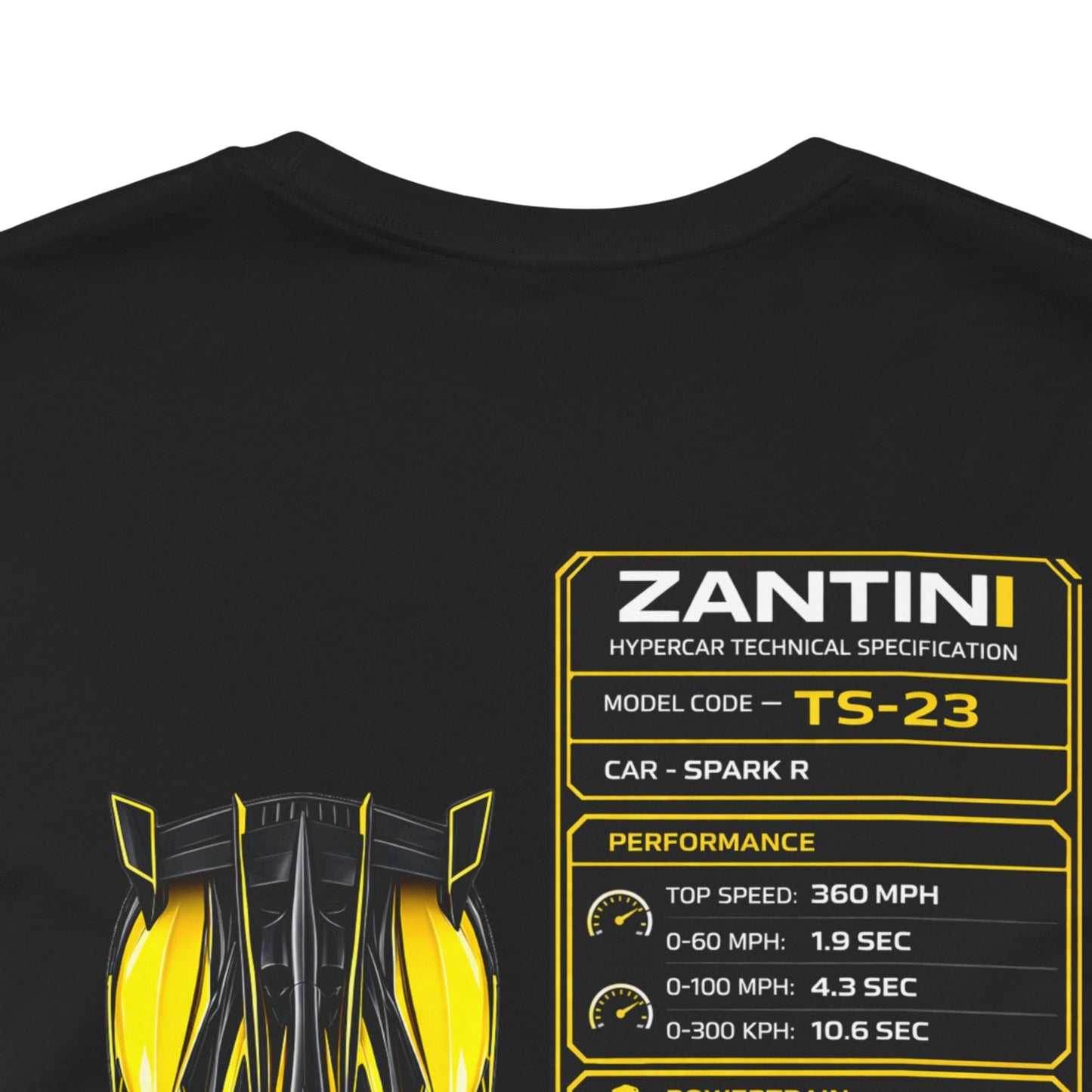 ZANTINI Spark R TS-23 Hypercar Technical Spec T-Shirt | Motorsport Streetwear | Track Series Performance Tee