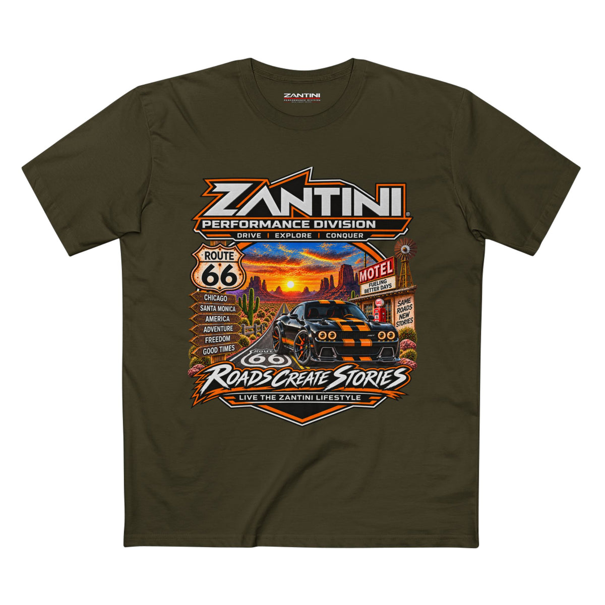 ZANTINI Route 66 Roads Create Stories Premium T-Shirt