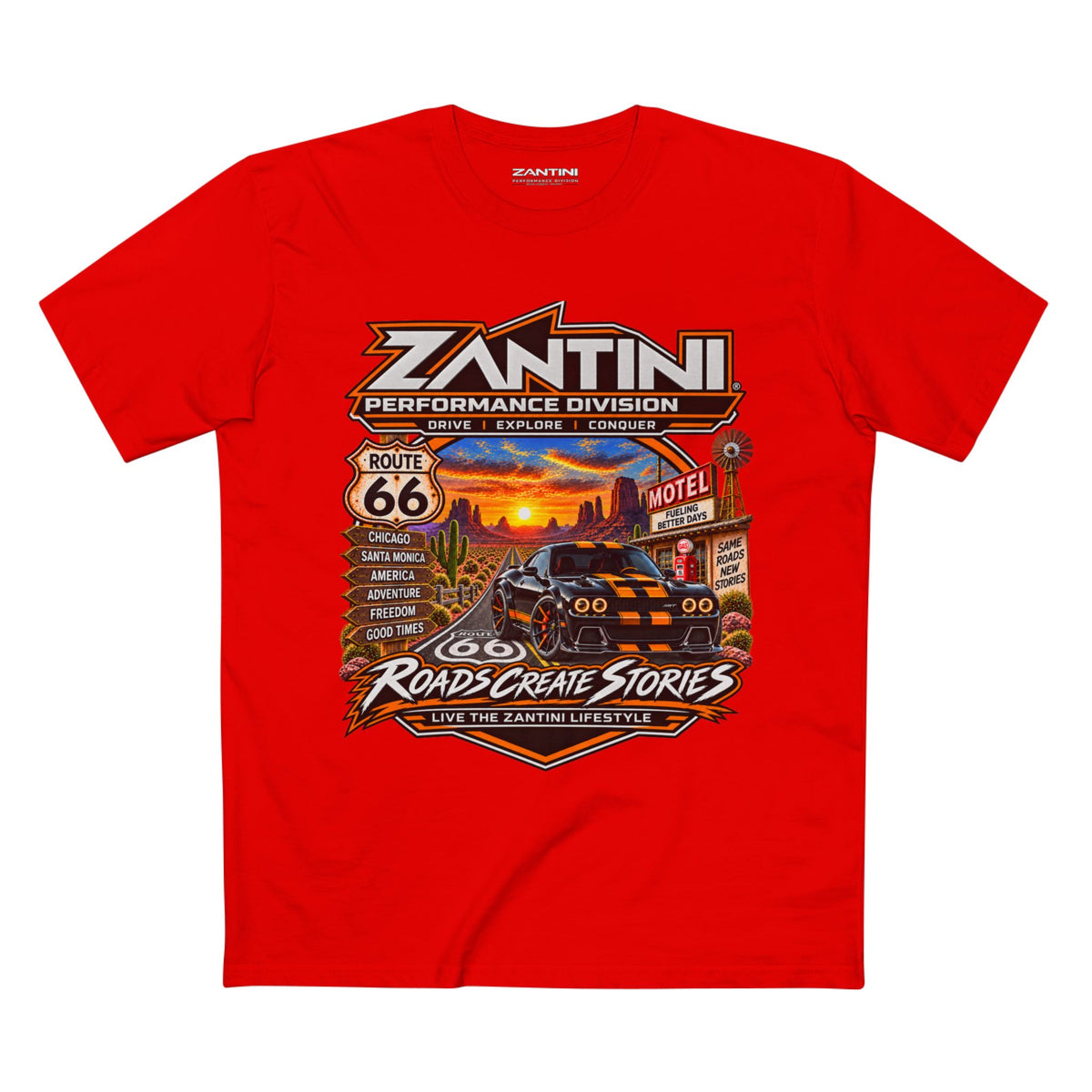 ZANTINI Route 66 Roads Create Stories Premium T-Shirt