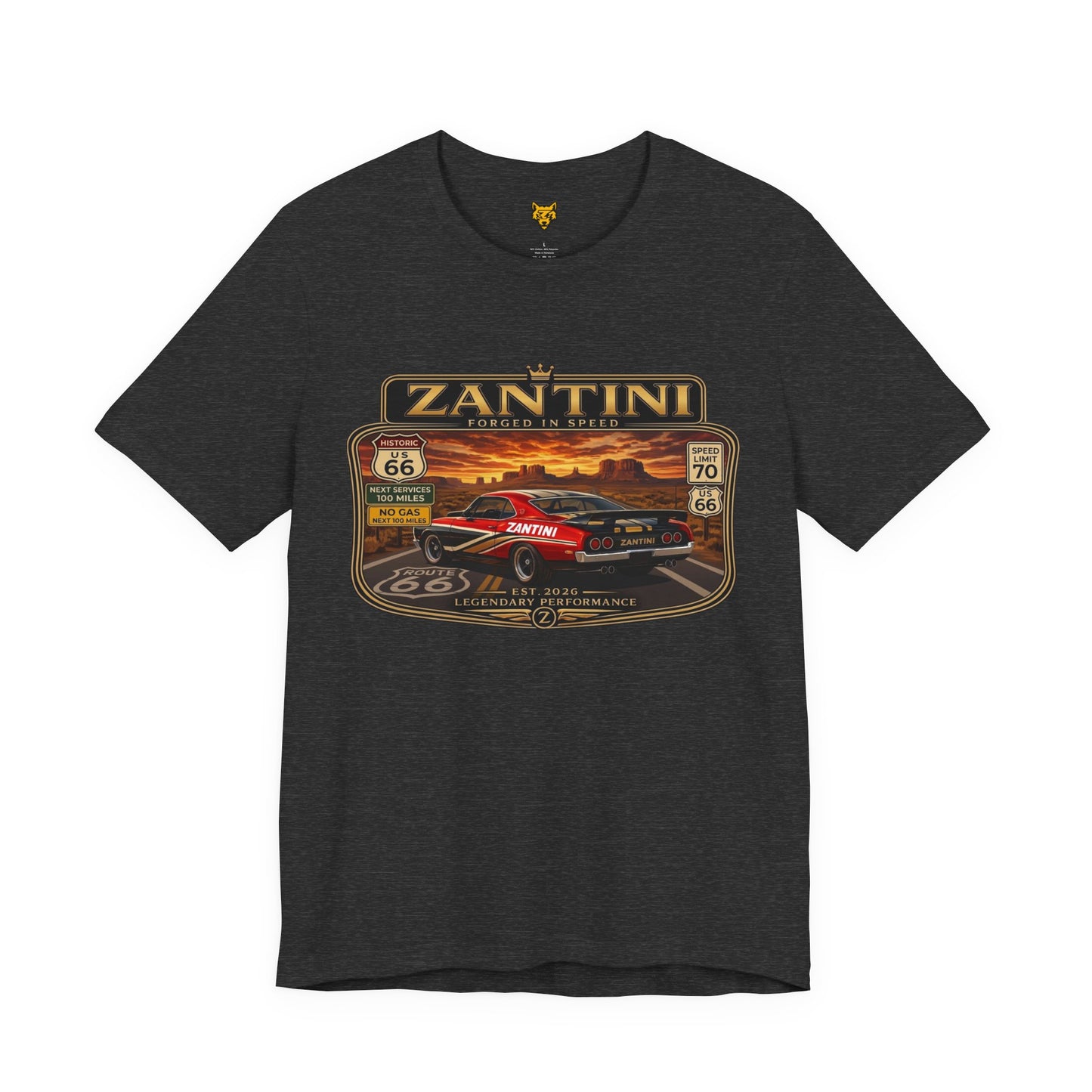 ZANTINI Route 66 Vintage Muscle Car Graphic T-Shirt – Forged In Speed
