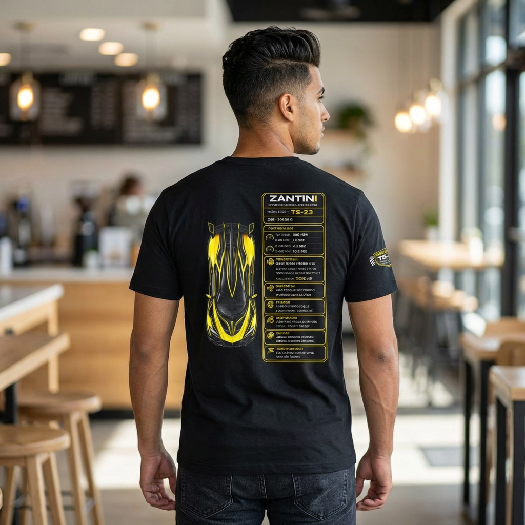 ZANTINI Spark R TS-23 Hypercar Technical Spec T-Shirt | Motorsport Streetwear | Track Series Performance Tee