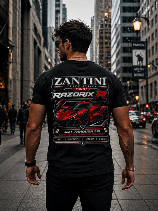 ZANTINI RAZORIX R TS-31 Supercar Track Series T-Shirt | Premium Hypercar Streetwear