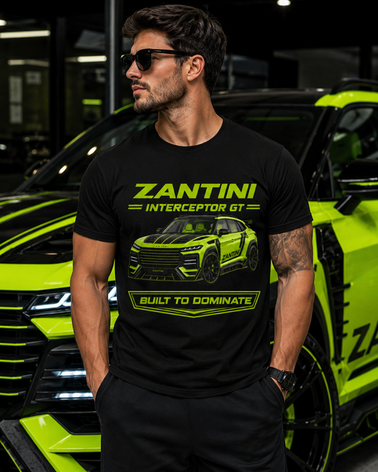 ZANTINI Interceptor GT Built to Dominate Premium Graphic T-Shirt | Luxury Performance SUV Apparel