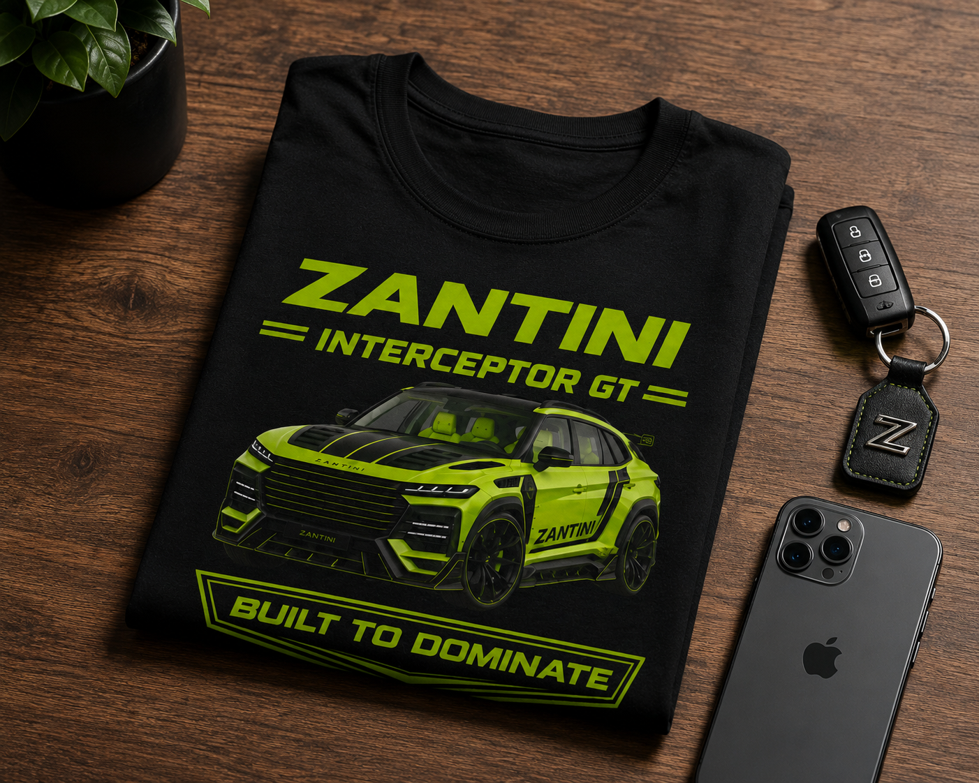 ZANTINI Interceptor GT Built to Dominate Premium Graphic T-Shirt | Luxury Performance SUV Apparel