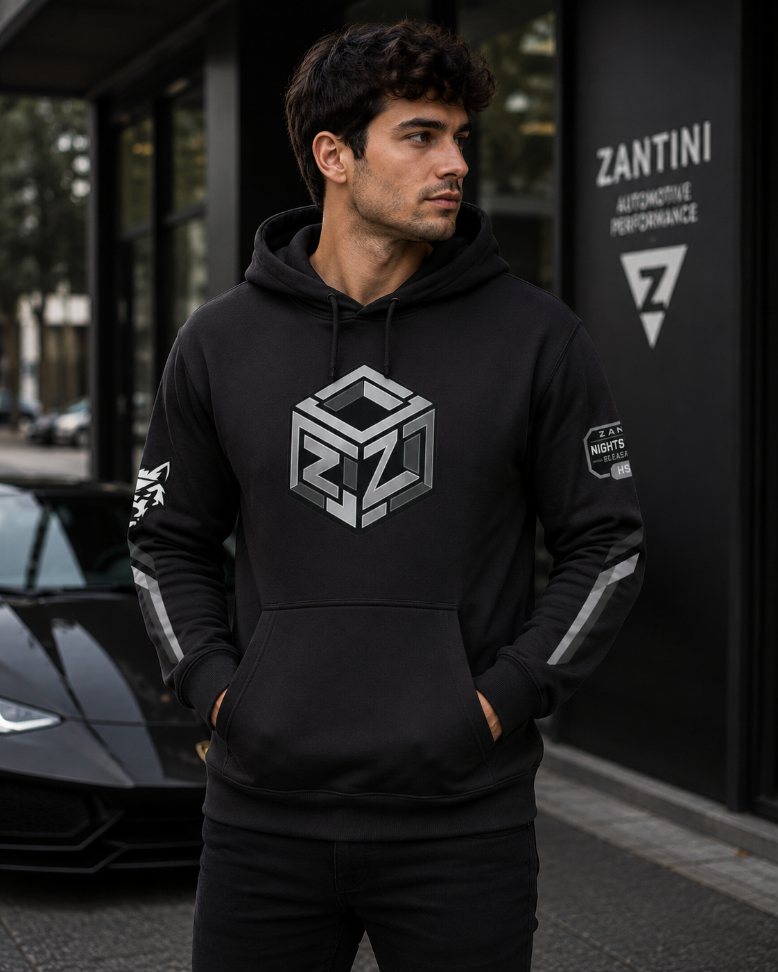 ZANTINI Nightstrike GT Performance Hoodie | Premium Automotive Streetwear