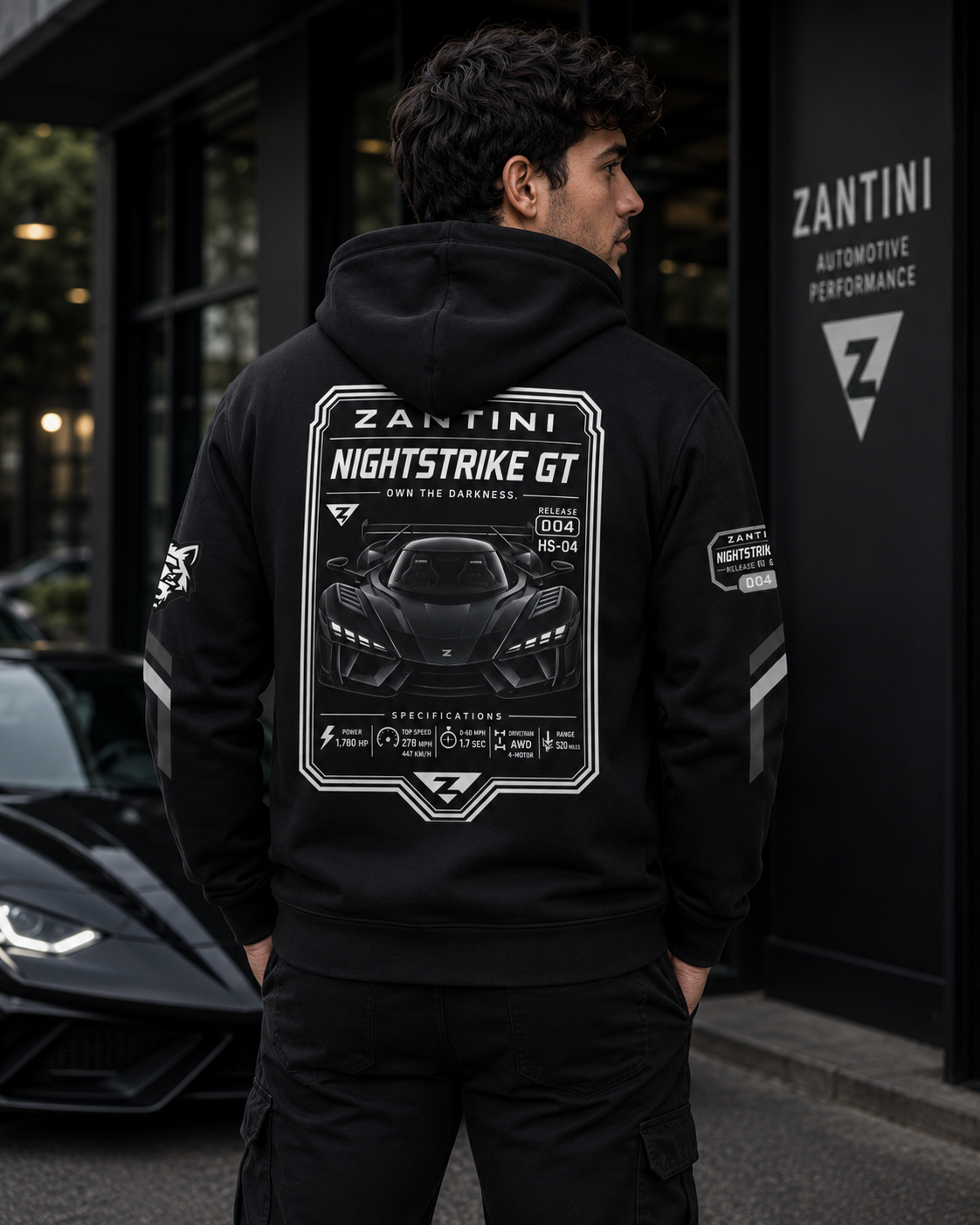 ZANTINI Nightstrike GT Performance Hoodie | Premium Automotive Streetwear