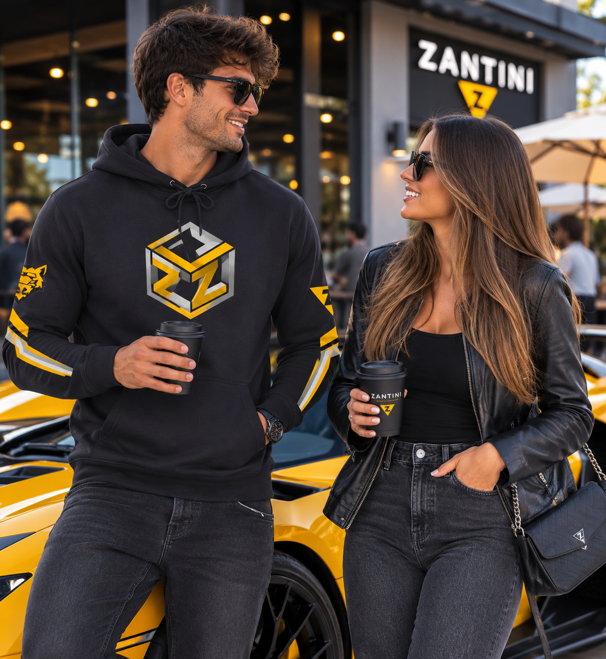 ZANTINI Zyrox R Hoodie | Yellow Hypercar Graphic Hoodie | Automotive Streetwear | Car Enthusiast Gift | Racing Hoodie