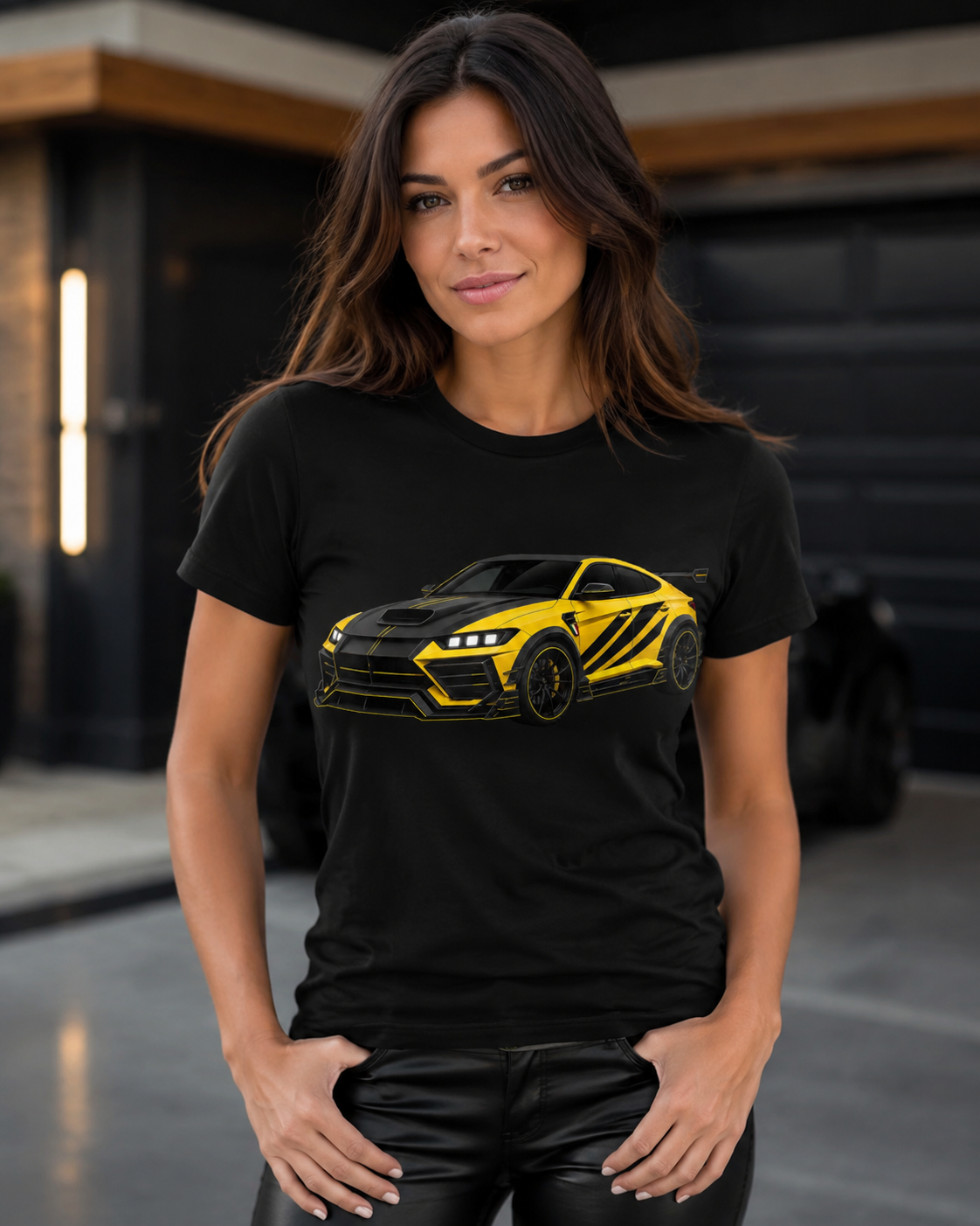 ZANTINI Yellow Performance SUV Graphic T-Shirt