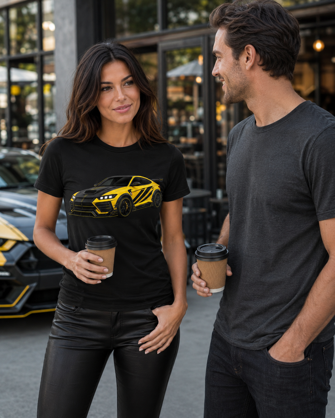 ZANTINI Yellow Performance SUV Graphic T-Shirt