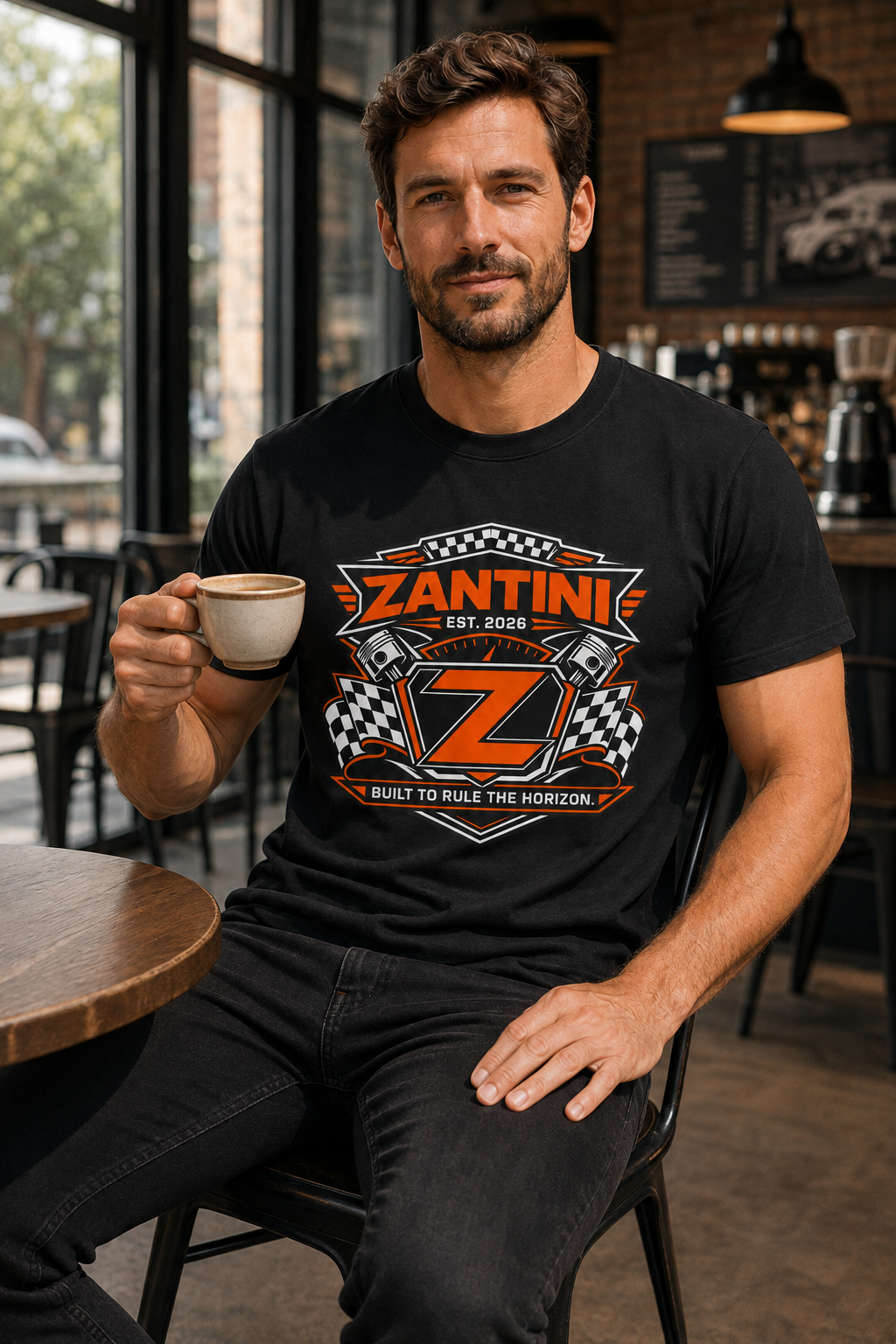 ZANTINI Signature Racing Graphic T-Shirt – Built to Rule the Horizon