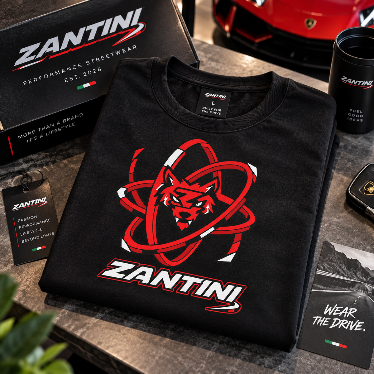 ZANTINI Wolf Orbit Performance Streetwear T-Shirt