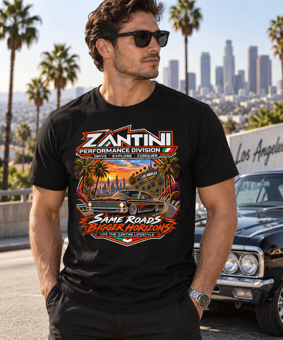 ZANTINI Los Angeles West Coast Lowrider Premium T-Shirt