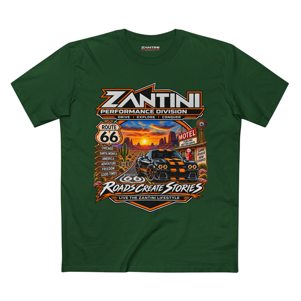 ZANTINI Route 66 Roads Create Stories Premium T-Shirt
