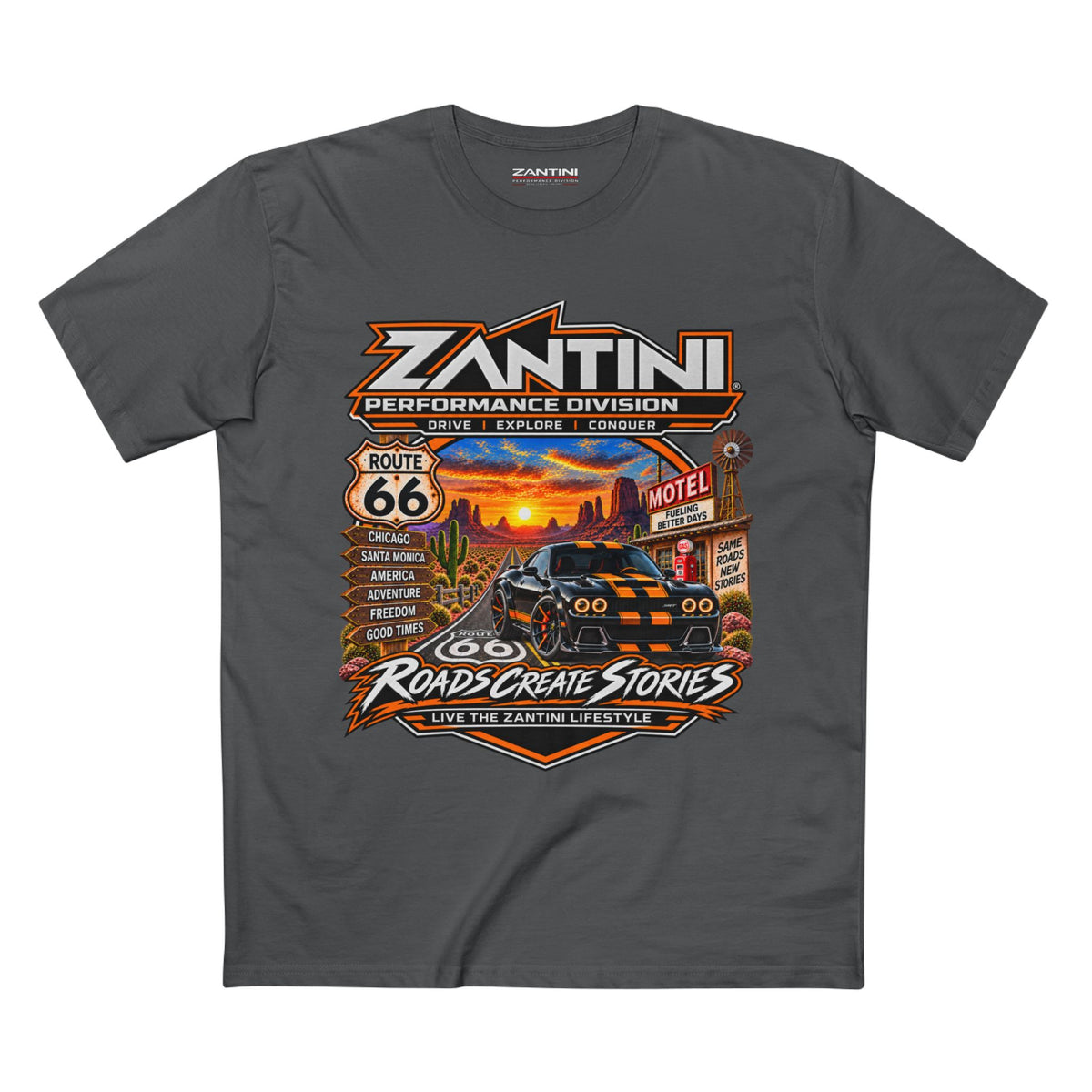 ZANTINI Route 66 Roads Create Stories Premium T-Shirt