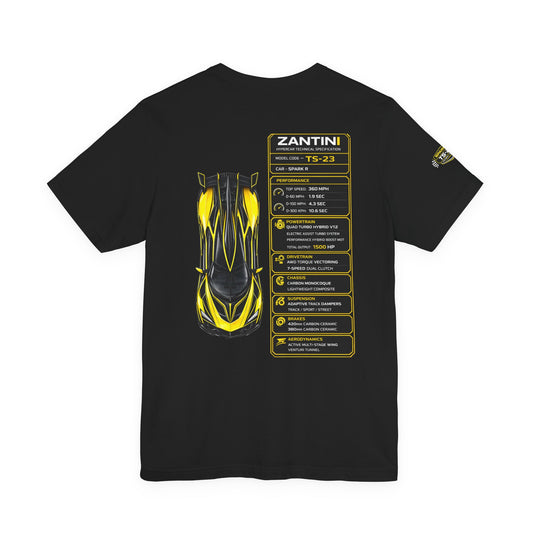 ZANTINI Spark R TS-23 Hypercar Technical Spec T-Shirt | Motorsport Streetwear | Track Series Performance Tee