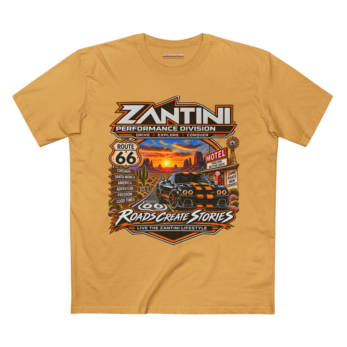 ZANTINI Route 66 Roads Create Stories Premium T-Shirt
