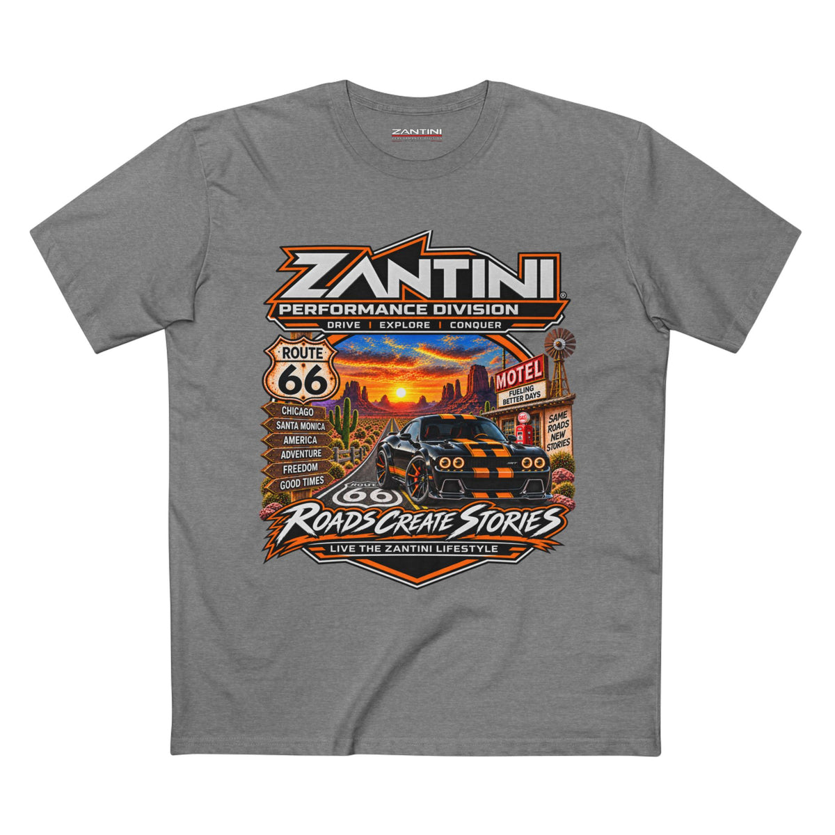 ZANTINI Route 66 Roads Create Stories Premium T-Shirt