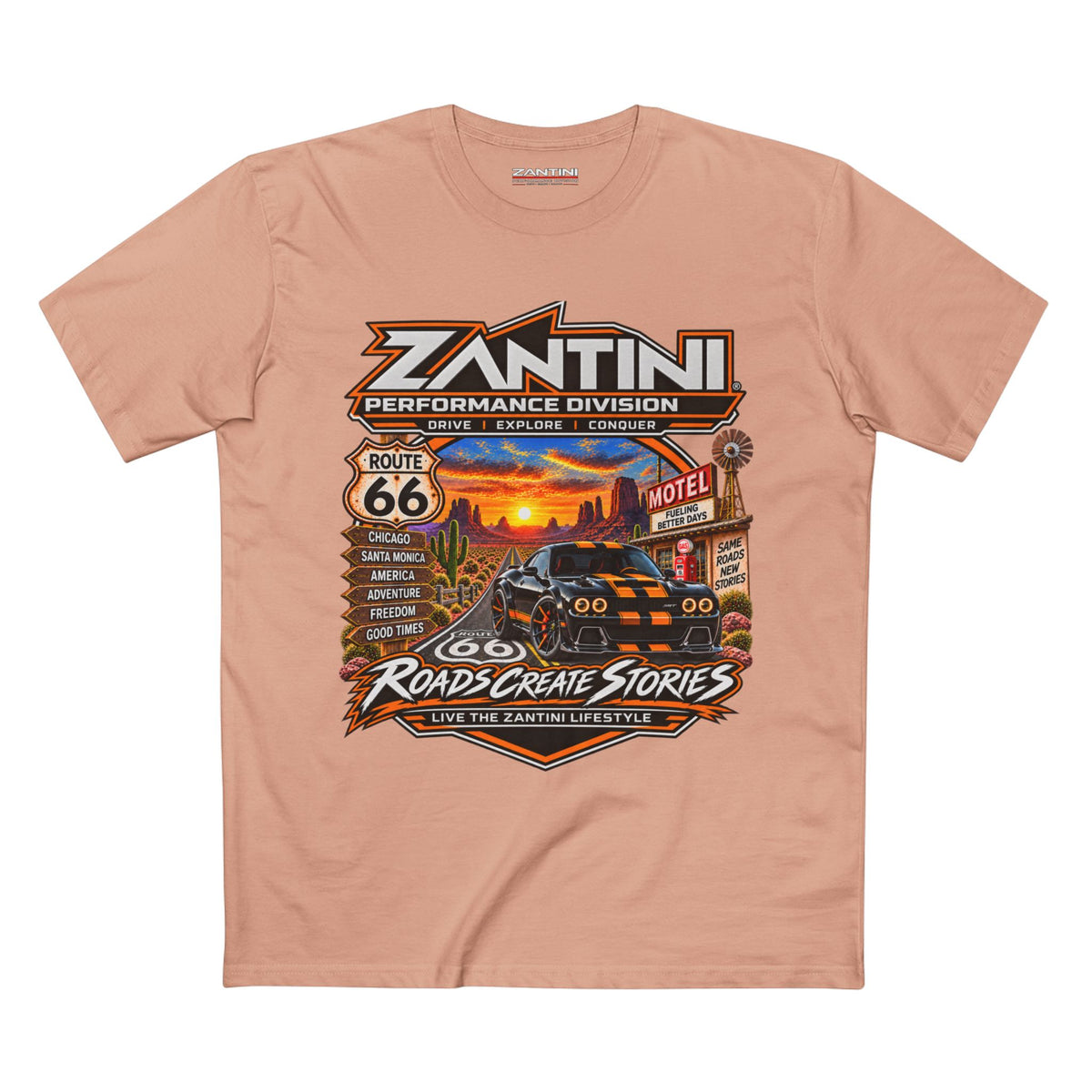 ZANTINI Route 66 Roads Create Stories Premium T-Shirt