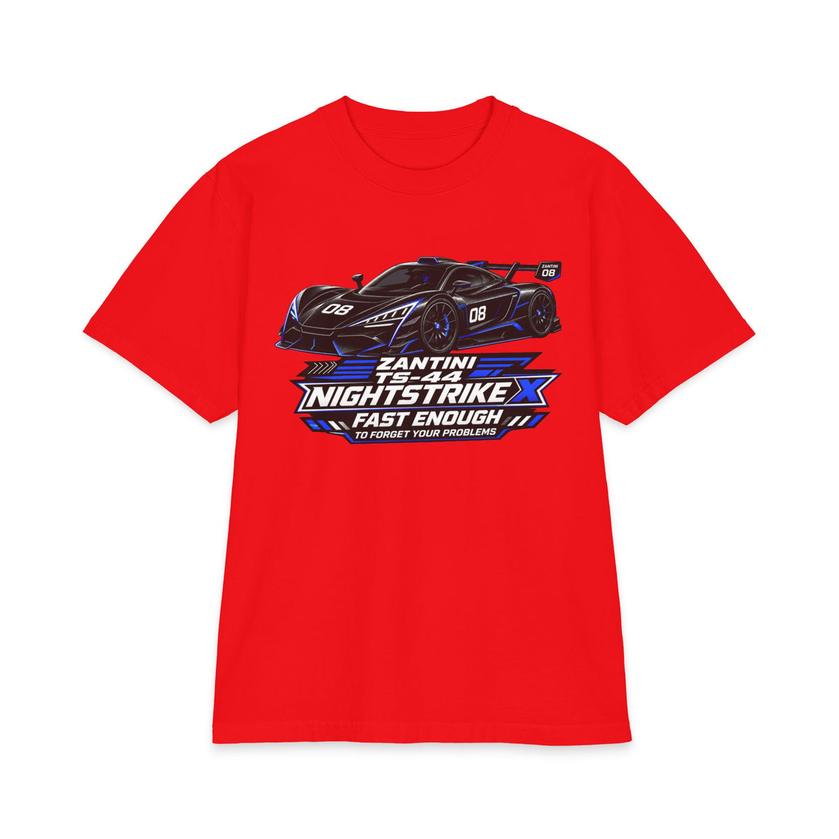 ZANTINI TS-44 NIGHTSTRIKE X T-Shirt | Black Hypercar Racing Graphic Tee