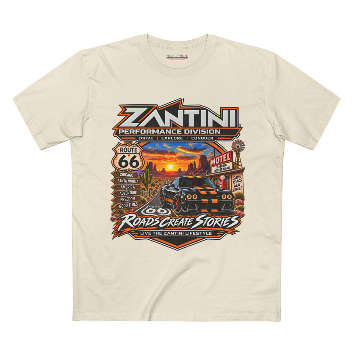 ZANTINI Route 66 Roads Create Stories Premium T-Shirt