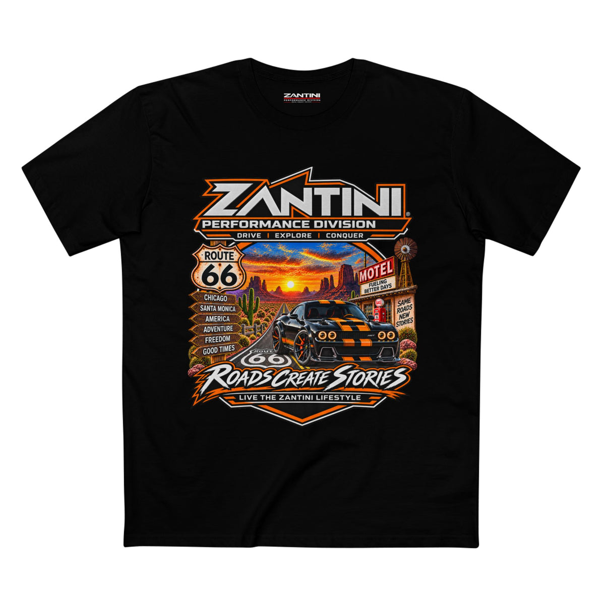 ZANTINI Route 66 Roads Create Stories Premium T-Shirt