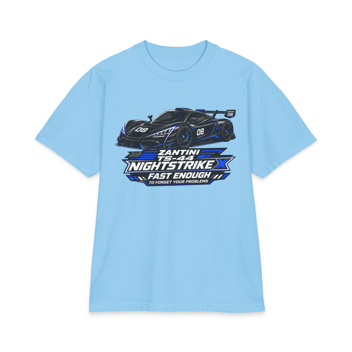 ZANTINI TS-44 NIGHTSTRIKE X T-Shirt | Black Hypercar Racing Graphic Tee