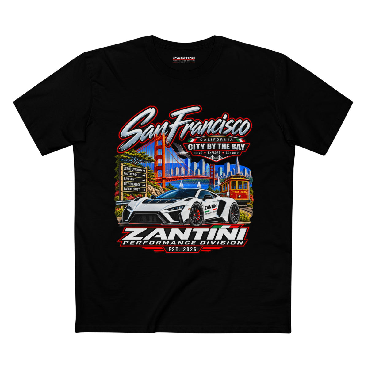 ZANTINI San Francisco City by the Bay Performance T-Shirt